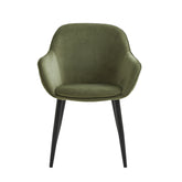 Chaise de salle à manger Metropol - Velours vert olive